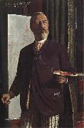 Arnold Bocklin Self-Portrait in his Studio Sweden oil painting artist